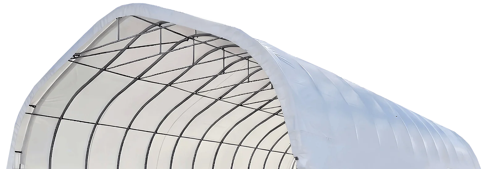 Heavy-duty single arch steel and fabric structure by Iron-Haven
